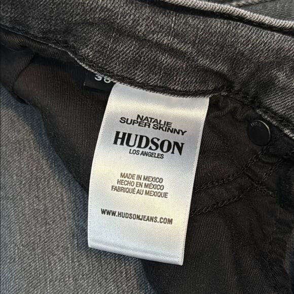 Hudson Natalie Super Skinny Jeans Womens Size 30 Stretch Mid Rise Dark Gray - Picture 5 of 7